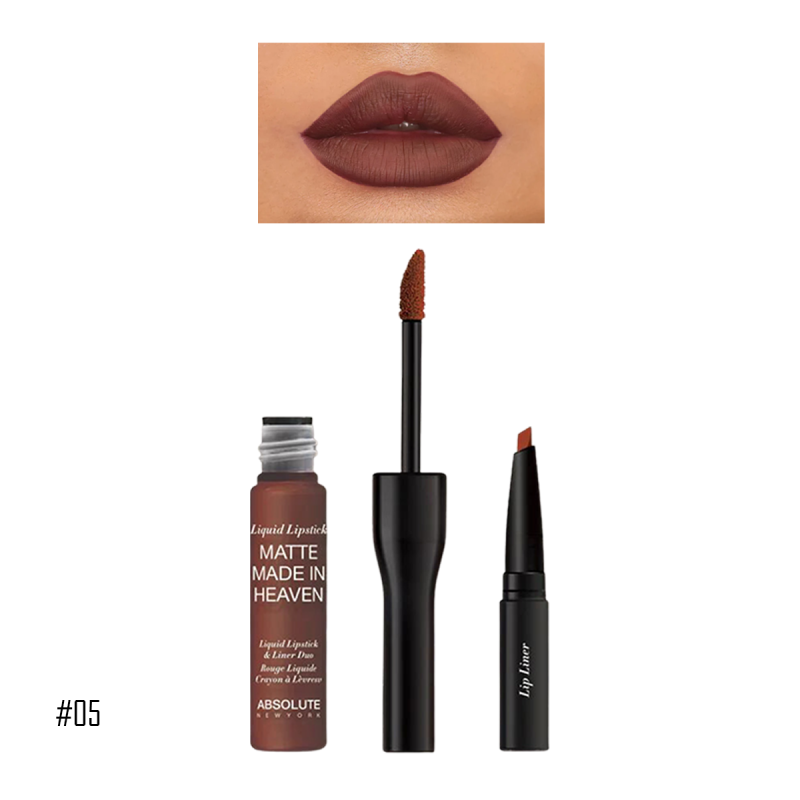 Absolute New York Matte Made In Heaven Liquid Lipstick & Liner Duo - MLIH05 - Hostile Elegance
