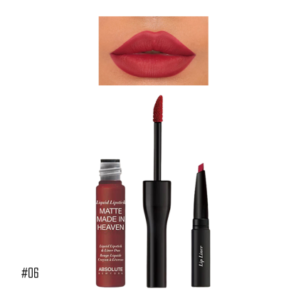 Absolute New York Matte Made In Heaven Liquid Lipstick & Liner Duo - MLIH06 -Bitten Elegance