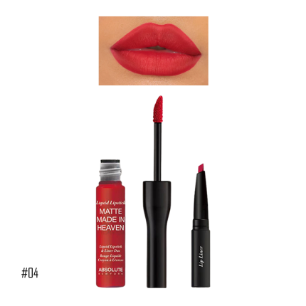 Absolute New York Matte Made In Heaven Liquid Lipstick & Liner Duo - MLIH04 - Fever Elegance