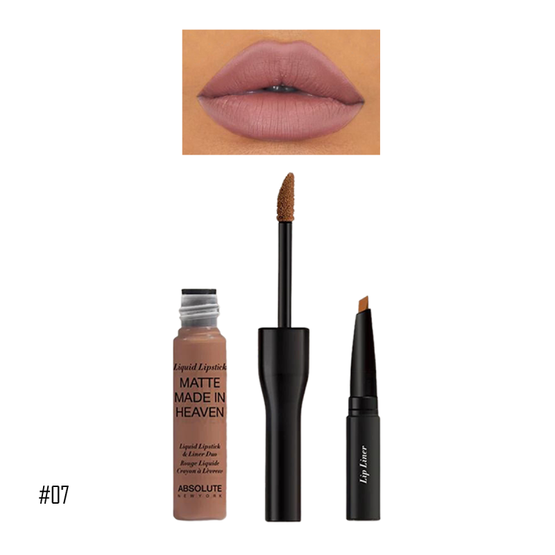 Absolute New York Matte Made In Heaven Liquid Lipstick & Liner Duo - MLIH07 - Chai Elegance