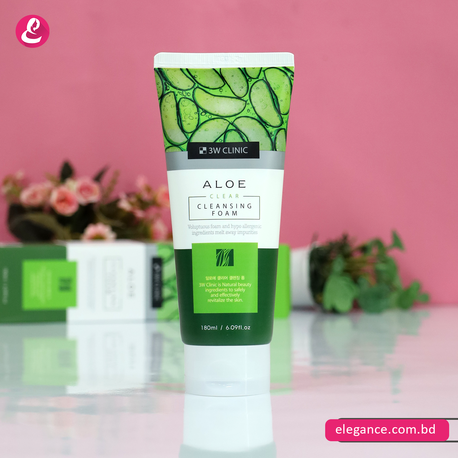 3W Clinic Aloe Clear Cleansing Foam 180ml