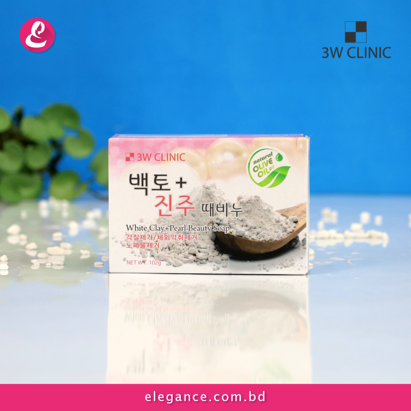 3W Clinic White Clay+Pearl Beauty Soap 120g