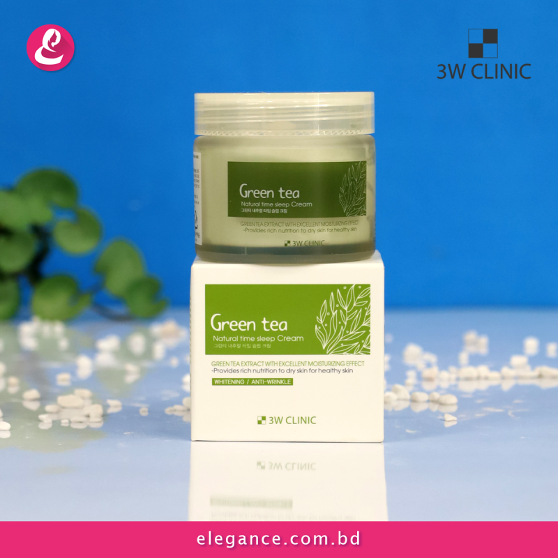 3W CLINIC GREEN TEA NATURAL TIME SLEEP CRAEM 70g Elegance